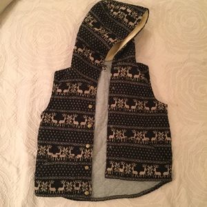 Black Free People Reindeer Vest